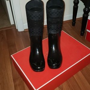 Black Coach Rain boots. Never worn